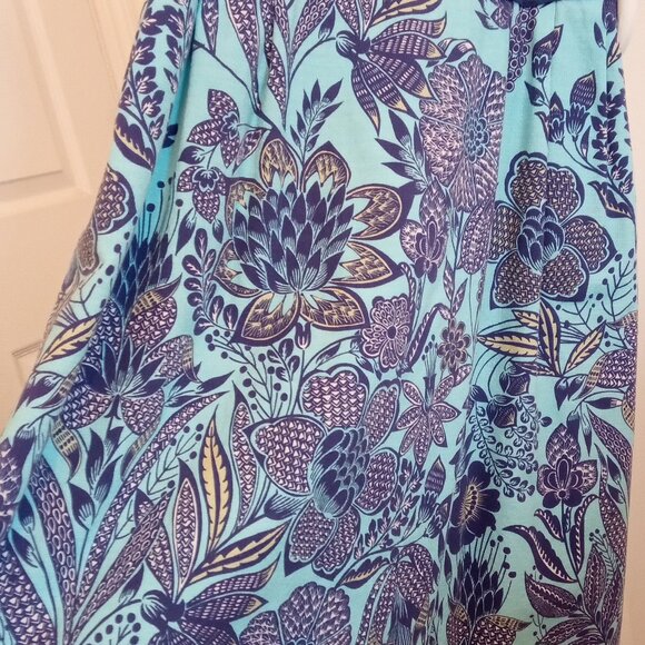Lands' End Blue Floral Knee-Length Dress - Picture 3 of 9
